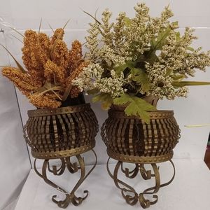 Vintage Homco Metal Wall Sconces